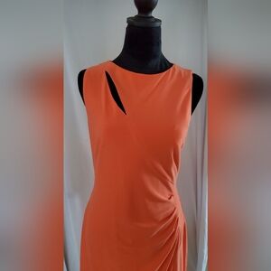 Ralph Lauren Orange Asymmetrical Cutout Sheath Dress